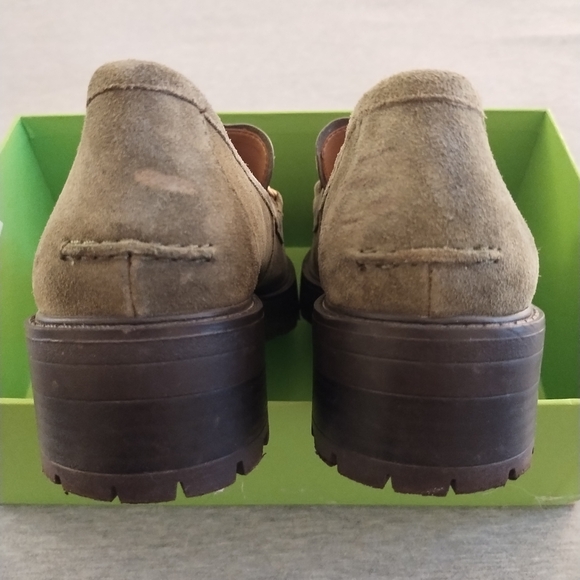 Sam Edelman Women's Taelor Chain Link Olive Suede Lug Sole Loafers Size 8M - Picture 8 of 16
